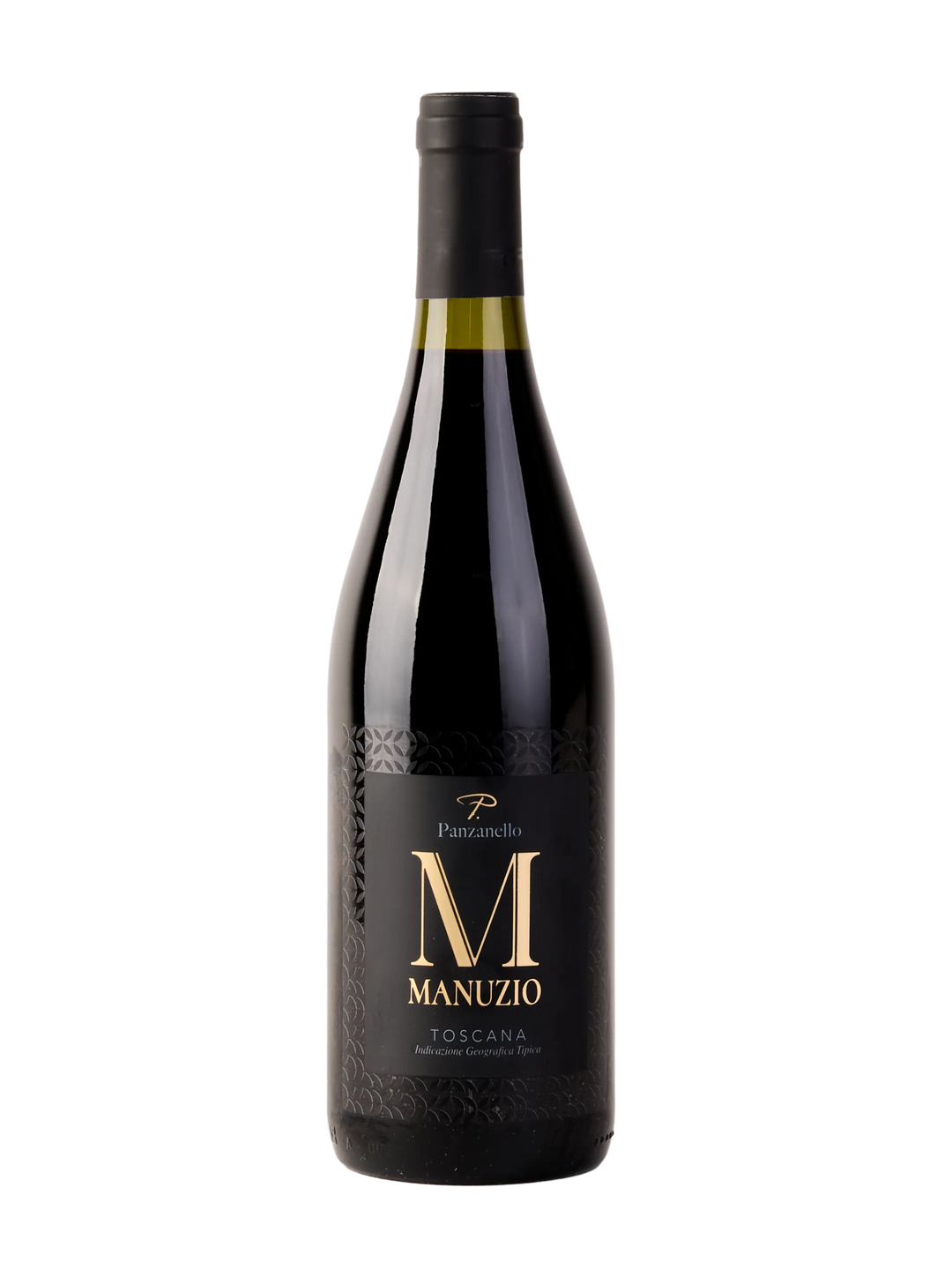 Bottiglia di Manuzio Supertuscan IGT Toscana Panzanello 2020, vino rosso premium merlot in purezza, biologico