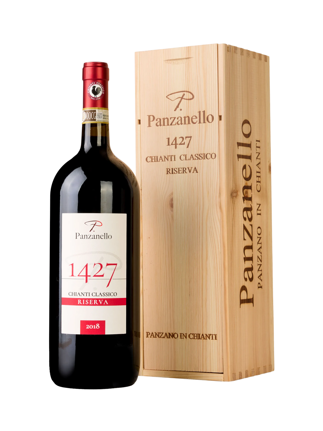 Formato magnum 1500ml Chianti Classico Riserva 1427 Panzanello 2020, vino pregiato toscano con 18 mesi in barrique francese